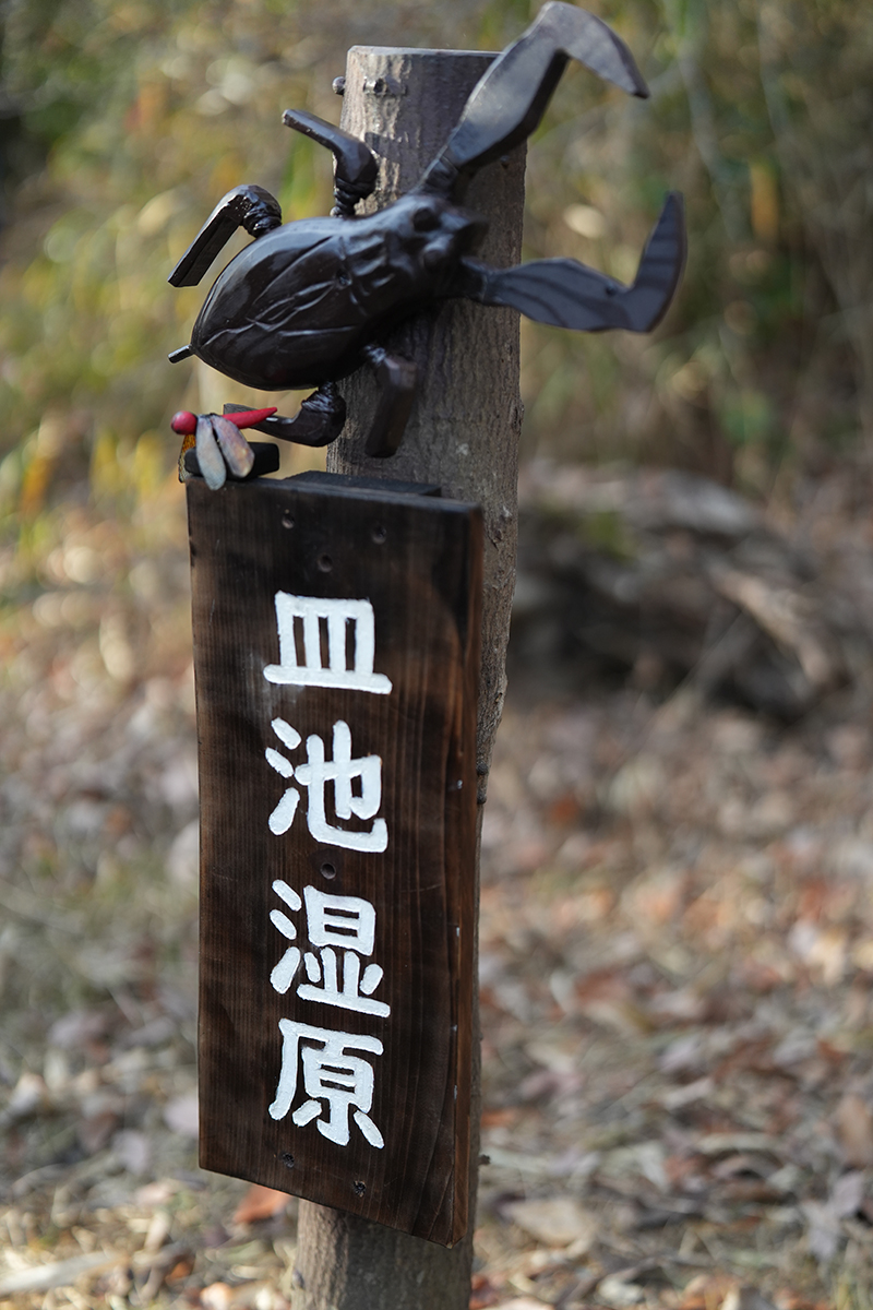 皿池湿原の看板